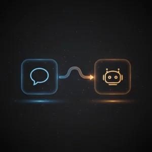 Isometric illustration of n8n workflow automating AI chat with GPT-4 and Slack human support escalation