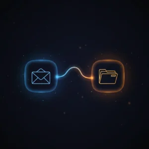 Diagram of n8n workflow automating AI-based categorization and sorting of Outlook emails into folders