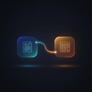 Isometric diagram of n8n workflow automating CV screening using OpenAI GPT-4 for recruiter evaluation