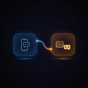 Diagram of n8n workflow for HR & IT helpdesk chatbot with audio transcription and semantic search