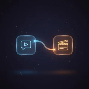 Isometric n8n workflow diagram for AI-powered movie recommendations using MongoDB and OpenAI chat model