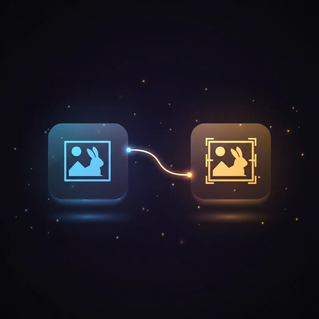 Annotated image showing rabbits detected with bounding boxes using Gemini 2.0 in an n8n workflow