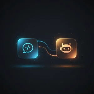 Isometric diagram of n8n workflow integrating Slack slash commands with AI chatbot powered by OpenAI GPT-4o-mini