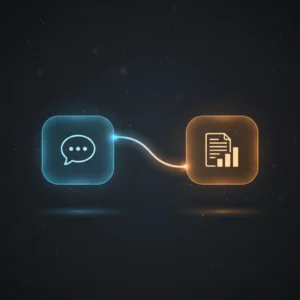 n8n workflow diagram showing conversational AI querying SQL database and generating dynamic data visualizations