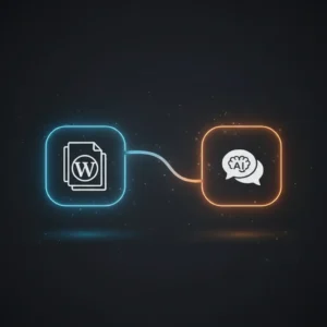 n8n workflow integrating WordPress content with AI chatbot using Supabase vector DB and OpenAI embeddings