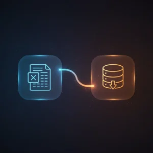 n8n workflow automating Excel data import into PostgreSQL product table with name and EAN columns