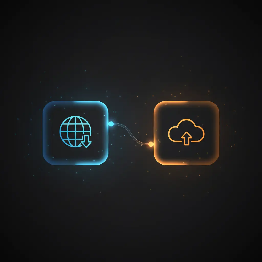 n8n workflow automating file download, upload to S3 bucket, and listing stored files for cloud storage management