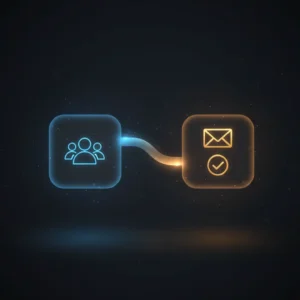 Isometric illustration of n8n workflow with rate-limited customer messaging and external approval wait