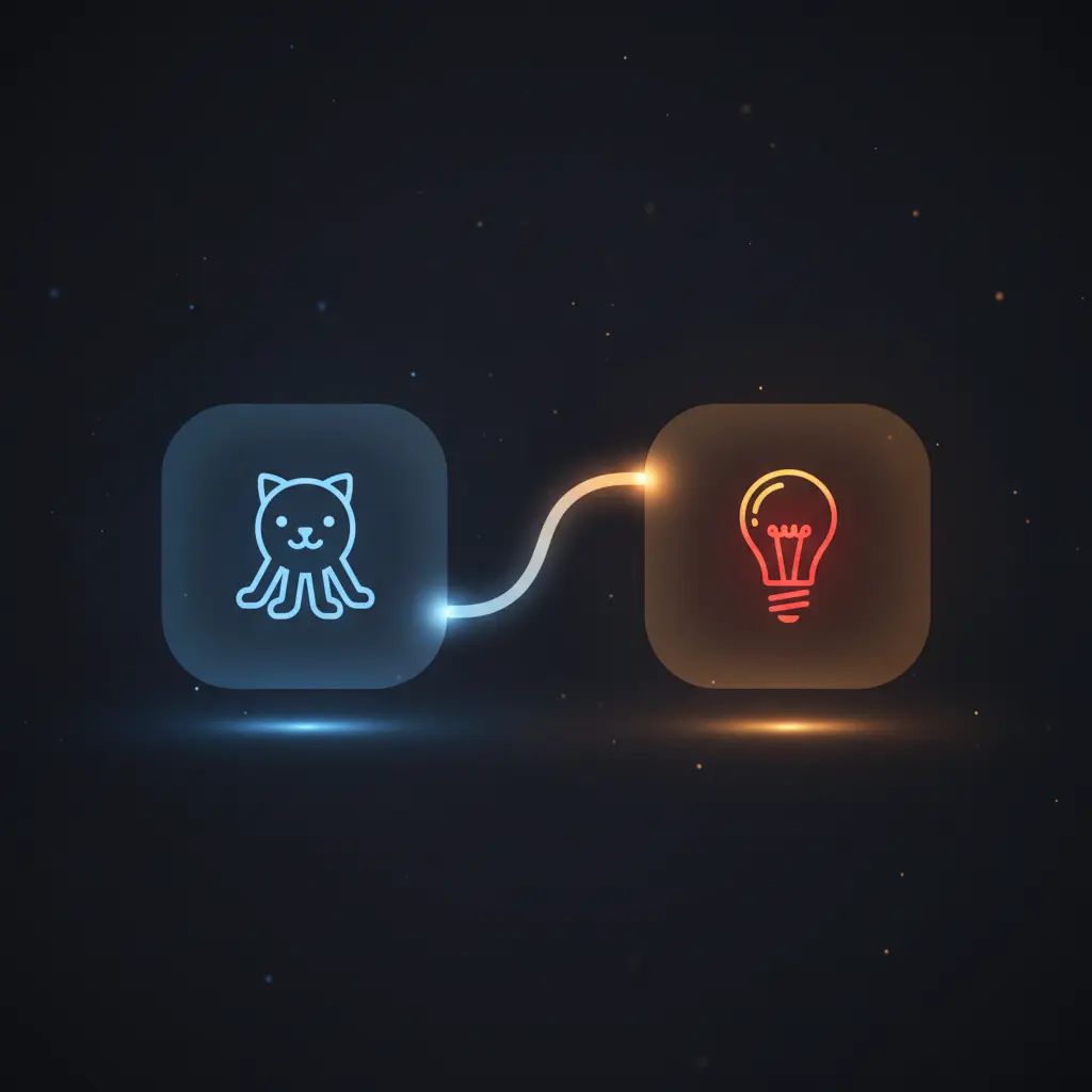 n8n workflow triggering smart light to red on any update in GitHub repository via Home Assistant