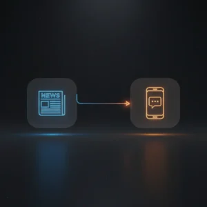 Isometric illustration of n8n workflow automating daily extraction, translation, and SMS delivery of Hacker News vocabulary