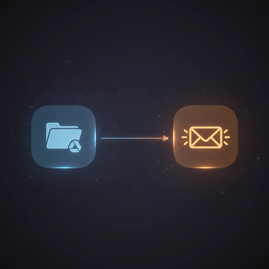 n8n workflow automating email alerts for new files added to a specific Google Drive folder
