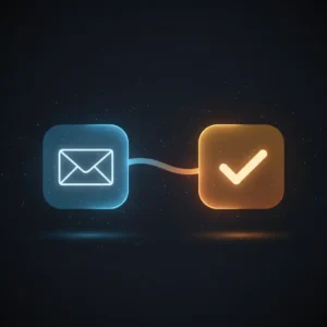 Diagram of n8n workflow automating business email processing with AI and human approval via IMAP and Gmail