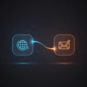 Isometric n8n workflow showing Webhook receiving requests, FunctionItem creating greetings, and HTTP Request sending posts