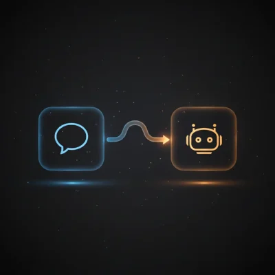 Isometric illustration of n8n workflow automating AI chat with GPT-4 and Slack human support escalation