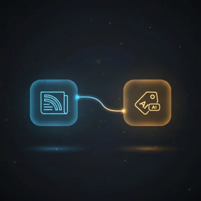 n8n workflow automating AI-generated tag assignment to WordPress blog posts via RSS and API integration