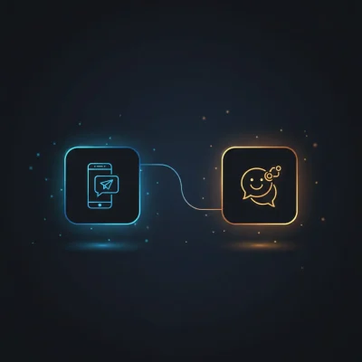 Isometric n8n workflow automating a Telegram bot with OpenAI GPT for AI-generated emoji-enhanced chat responses