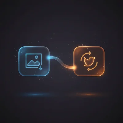 n8n workflow automating Twitter banner update by downloading image from Unsplash and uploading via Twitter API