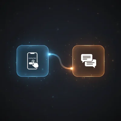 n8n workflow automates SMS sending via Twilio triggered by Pushcut Leaving Home action