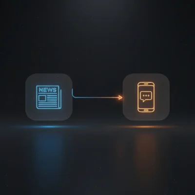 Isometric illustration of n8n workflow automating daily extraction, translation, and SMS delivery of Hacker News vocabulary